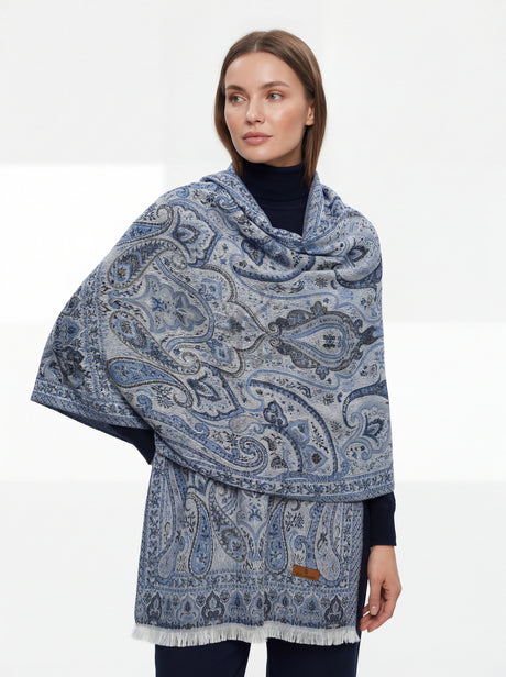 AYLA™ Sky Paisley Shawl Mubaraka Hijab