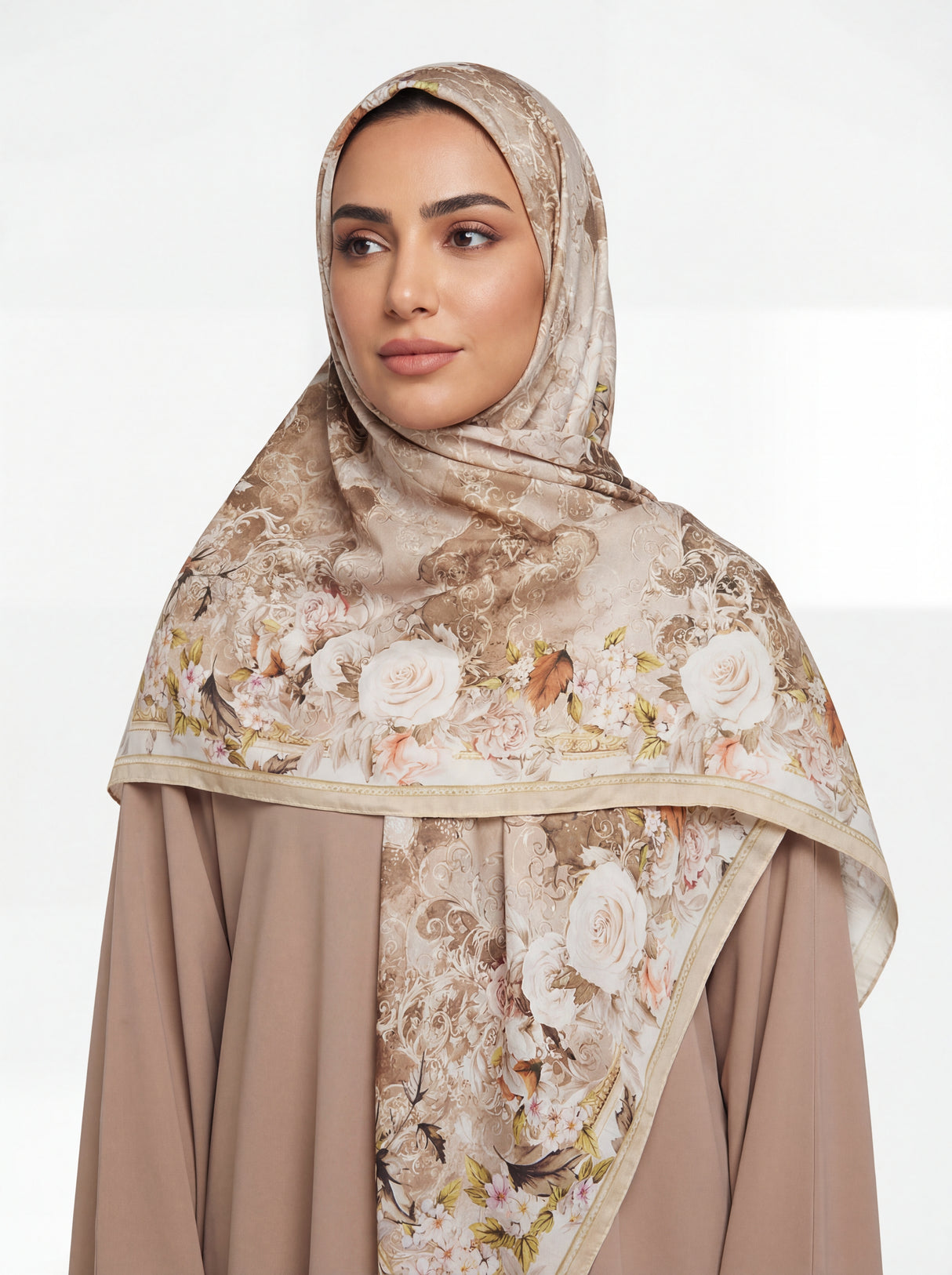 Sahara Bloom Satin Scarf Mubaraka Hijab