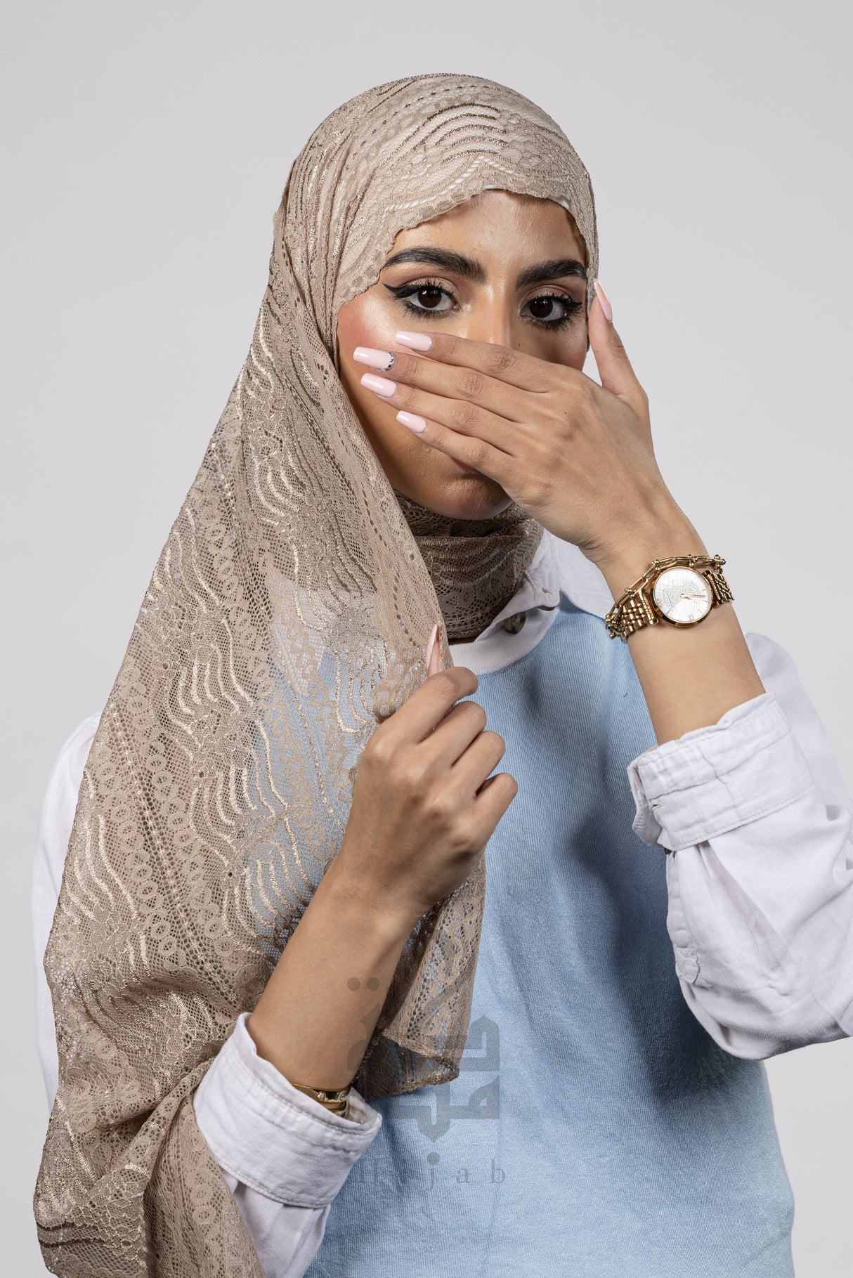 Lace Wave Design Hijab Mubaraka Hijab