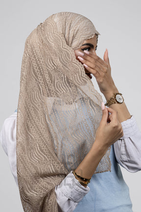 Lace Wave Design Hijab Mubaraka Hijab