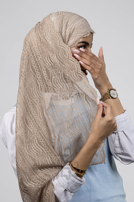 Lace Wave Design Hijab Mubaraka Hijab