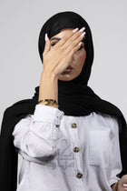 Chiffon Tabbi Black Mubaraka Hijab