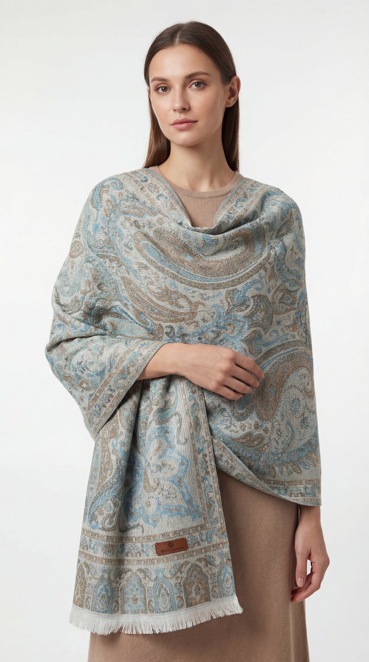 ZARIA™ Pastel Paisley Shawl Mubaraka Hijab