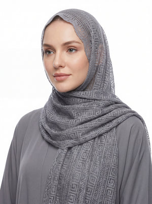 Lace Block Design Hijab Mubaraka Hijab