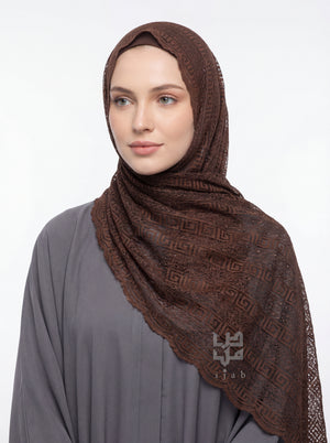 Lace Block Design Hijab Mubaraka Hijab