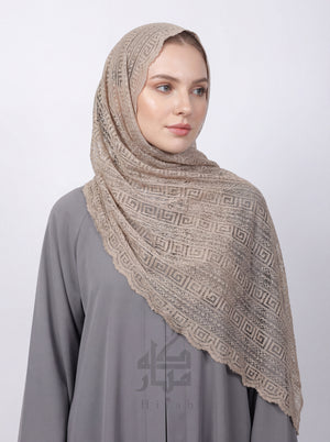 Lace Block Design Hijab Mubaraka Hijab