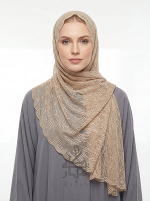 Lace Wave Design Hijab Mubaraka Hijab