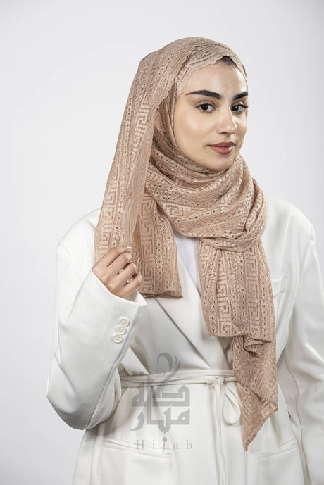 Lace Block Design Hijab Mubaraka Hijab