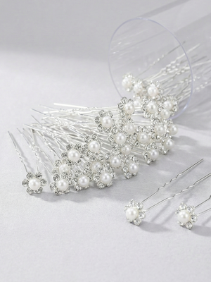 Pearl Floral Bridal Hair Pin Mubaraka Hijab