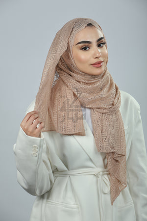 Lace Block Design Hijab - Mubaraka Hijab
